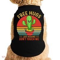 Free Hugs Just Kidding Dont Touch Me Humor Doggie Tank thumb 0