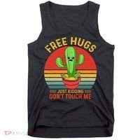 Free Hugs Just Kidding Dont Touch Me Humor Tank Top thumb 0