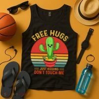 Free Hugs Just Kidding Dont Touch Me Humor Tank Top thumb 4