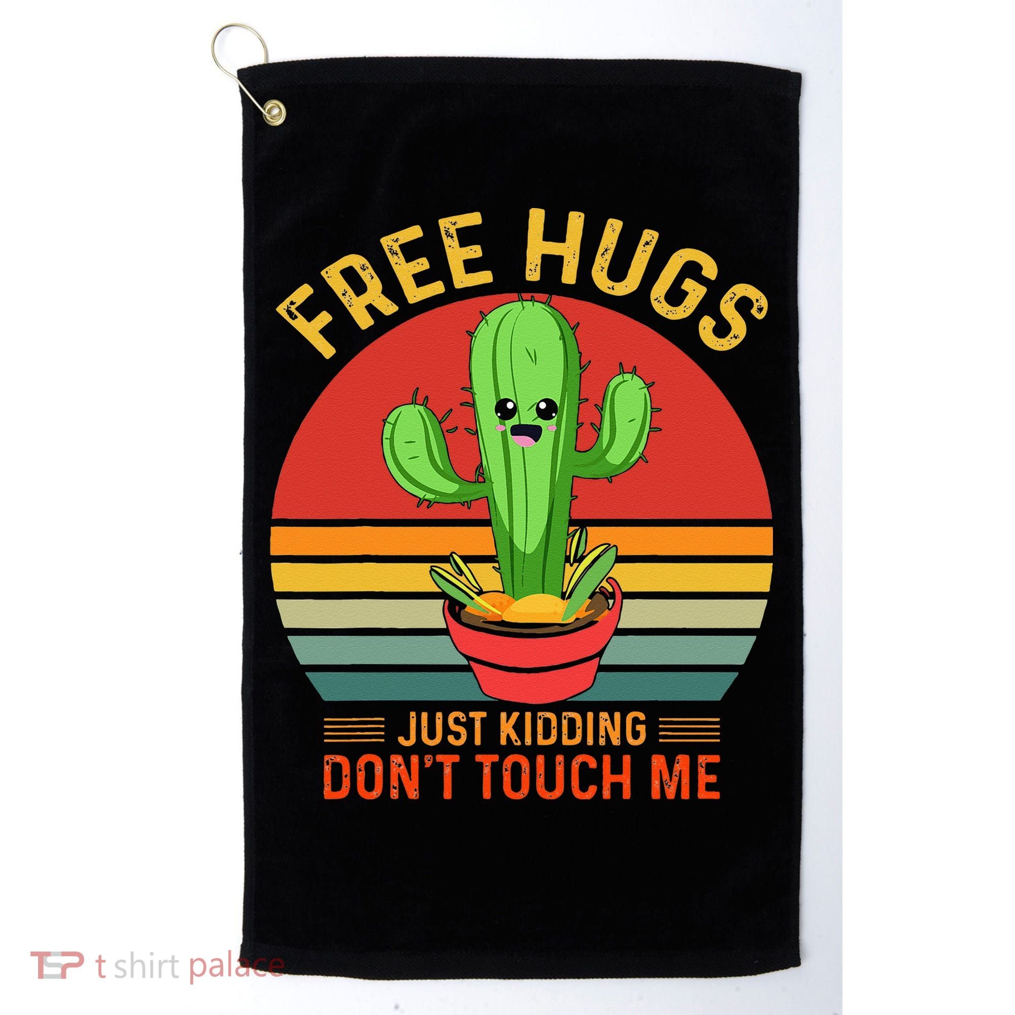Free Hugs Just Kidding Dont Touch Me Humor Golf Towel