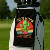 Free Hugs Just Kidding Dont Touch Me Humor Golf Towel thumb 2