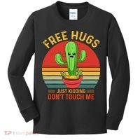 Free Hugs Just Kidding Dont Touch Me Humor Kids Long Sleeve Shirt thumb 0