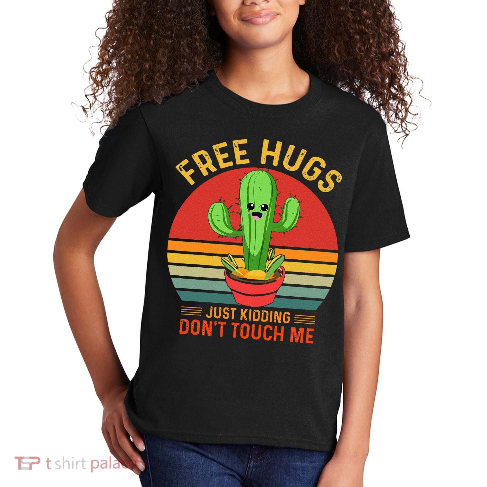 Free Hugs Just Kidding Dont Touch Me Humor Kids T-Shirt