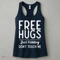 Free Hugs Just Kidding Dont Touch Me Xmas Christmas Women's Tank Top thumb 3