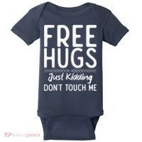 Free Hugs Just Kidding Dont Touch Me Xmas Christmas Baby Bodysuit thumb 0