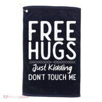 Free Hugs Just Kidding Dont Touch Me Xmas Christmas Golf Towel thumb 0