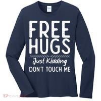 Free Hugs Just Kidding Dont Touch Me Xmas Christmas Women's Long Sleeve Shirt thumb 0
