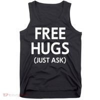 Free Hugs Just Ask Joke Tank Top thumb 0