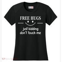 Free Hugs Just Kidding Dont Touch Me Women's Cooling Performance Crew T-Shirt thumb 0