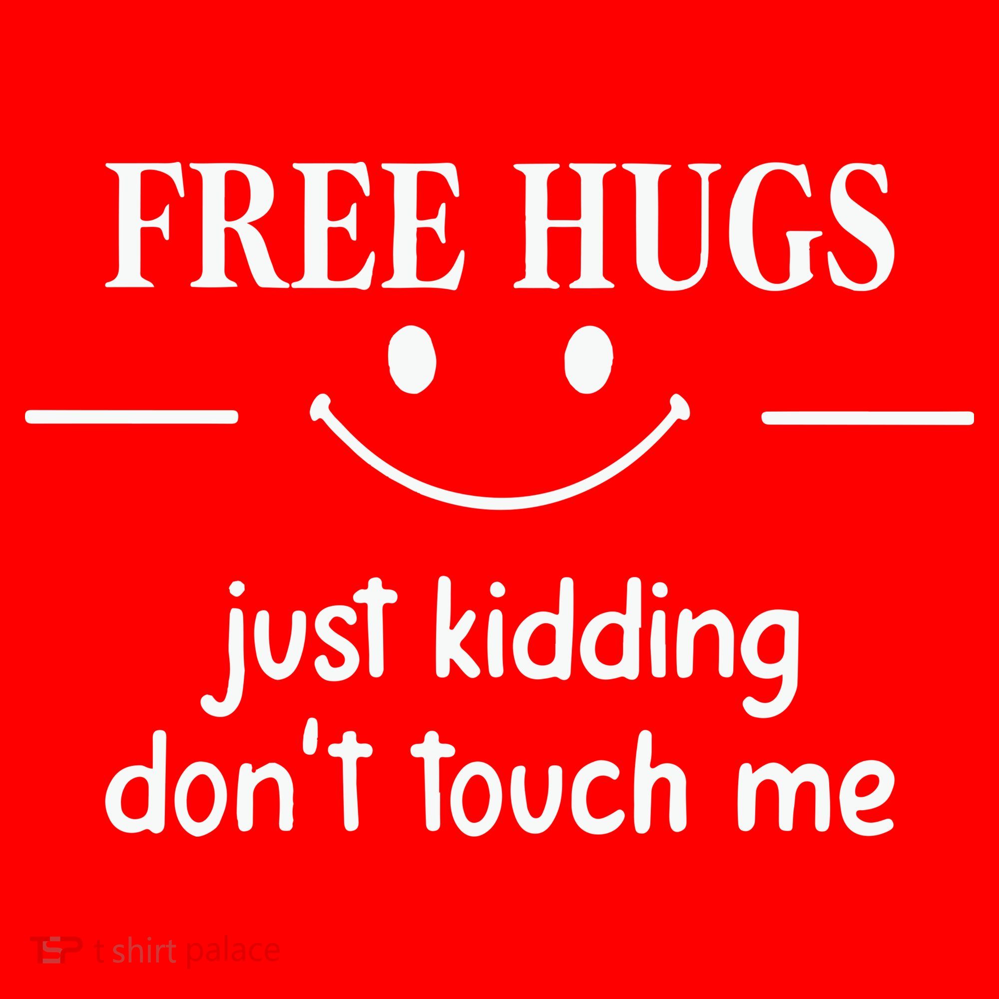 Free Hugs Just Kidding Dont Touch Me Santa Hat