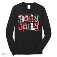 Festive Holly Jolly Christmas Faux Yarn Long Sleeve Shirt thumb 0