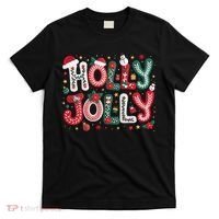 Festive Holly Jolly Christmas Faux Yarn T-Shirt thumb 0