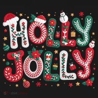 Festive Holly Jolly Christmas Faux Yarn Mousepad thumb 1