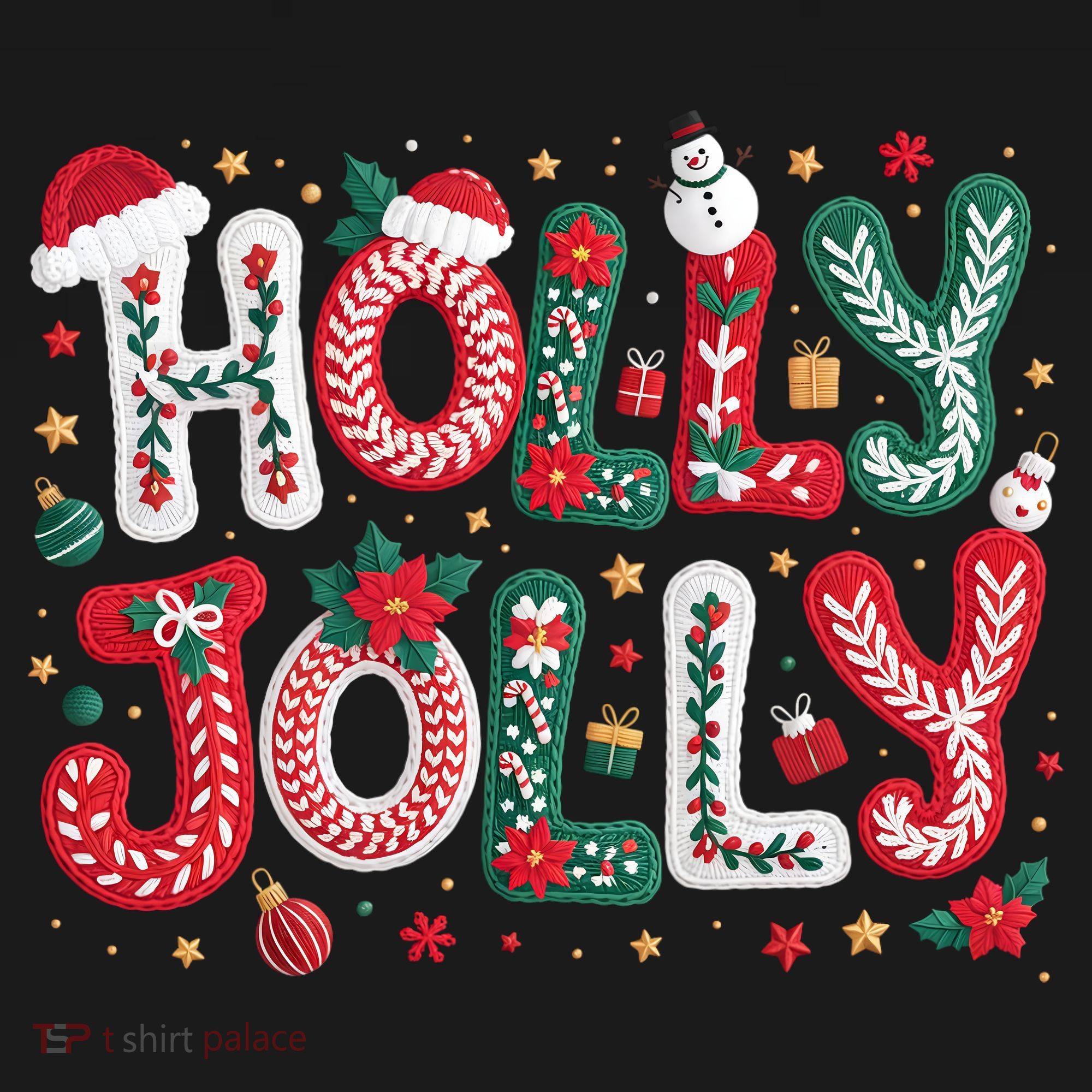 Festive Holly Jolly Christmas Faux Yarn Baby Bodysuit