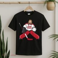 Funny Hockey Jesus Saves Hockey Goalie T-Shirt thumb 2