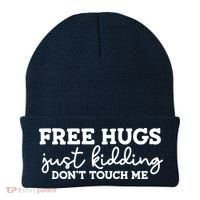 Free Hugs Just Kidding DonT Touch Me Beanie thumb 0