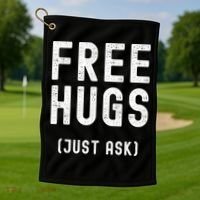 Free Hugs Just Ask Golf Towel thumb 1