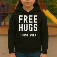 Free Hugs Just Ask Kids Hoodie thumb 3