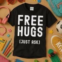 Free Hugs Just Ask Kids T-Shirt thumb 3