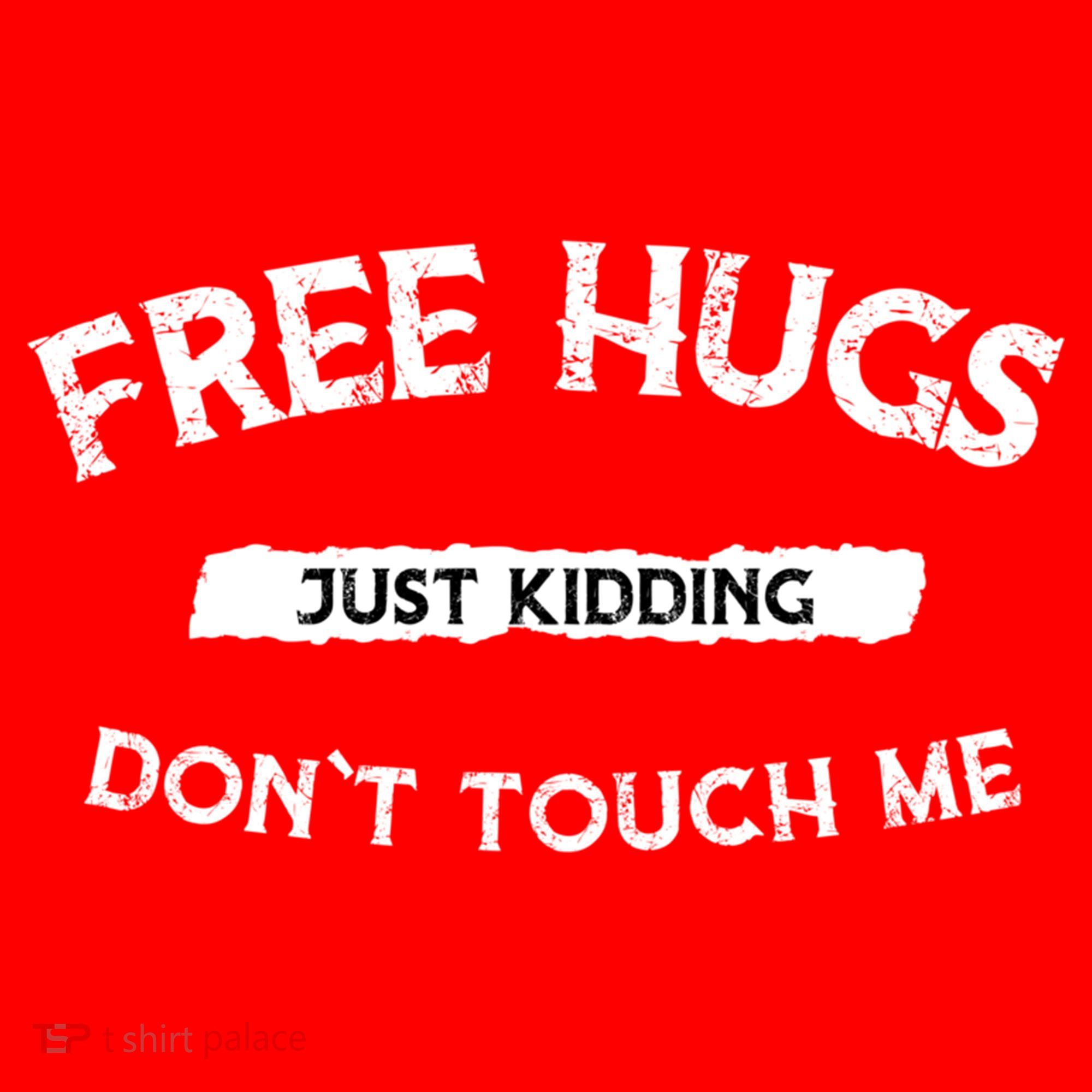 Free Hugs Just Kidding Don`t Touch Me Funny Gift Santa Hat