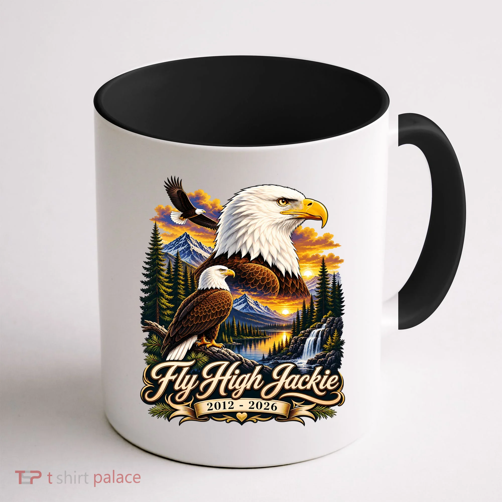 Fly High Jackie And Shadow Bald Eagle 2012-2026 RIP Coffee Mug