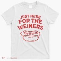 Funny Hotdog Just Here For The Wiener 4th Of July T-Shirt thumb 0