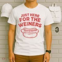 Funny Hotdog Just Here For The Wiener 4th Of July T-Shirt thumb 6