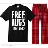 Free Hugs Just Ask Funny Sarcastic Hug Meaningful Gift Pajama Set thumb 0