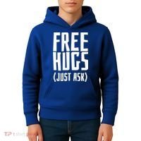 Free Hugs Just Ask Funny Sarcastic Hug Meaningful Gift Kids Hoodie thumb 4