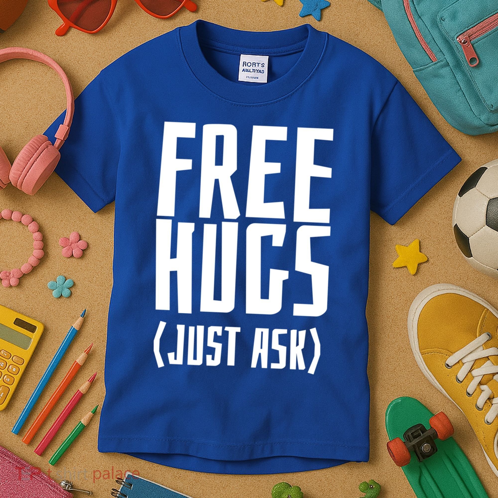 Free Hugs Just Ask Funny Sarcastic Hug Meaningful Gift Kids T-Shirt