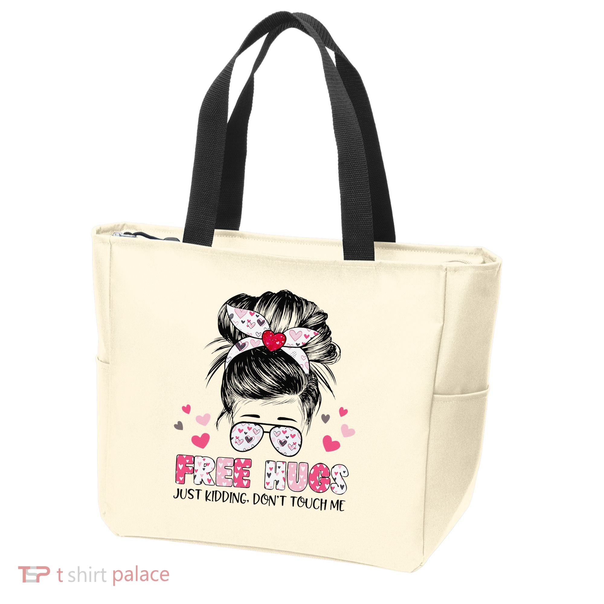 Free Hugs Just Kidding Don't Touch Me Tote Bag