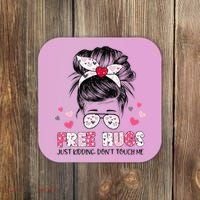 Free Hugs Just Kidding Don't Touch Me Coaster thumb 0