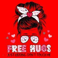 Free Hugs Just Kidding Don't Touch Me Santa Hat thumb 1