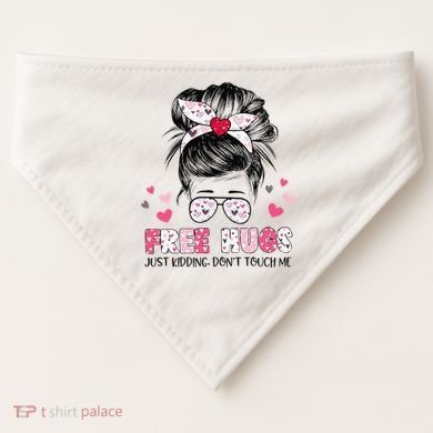Free Hugs Just Kidding Don't Touch Me USA-Made Doggie Bandana