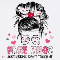 Free Hugs Just Kidding Don't Touch Me Women's Hoodie thumb 2
