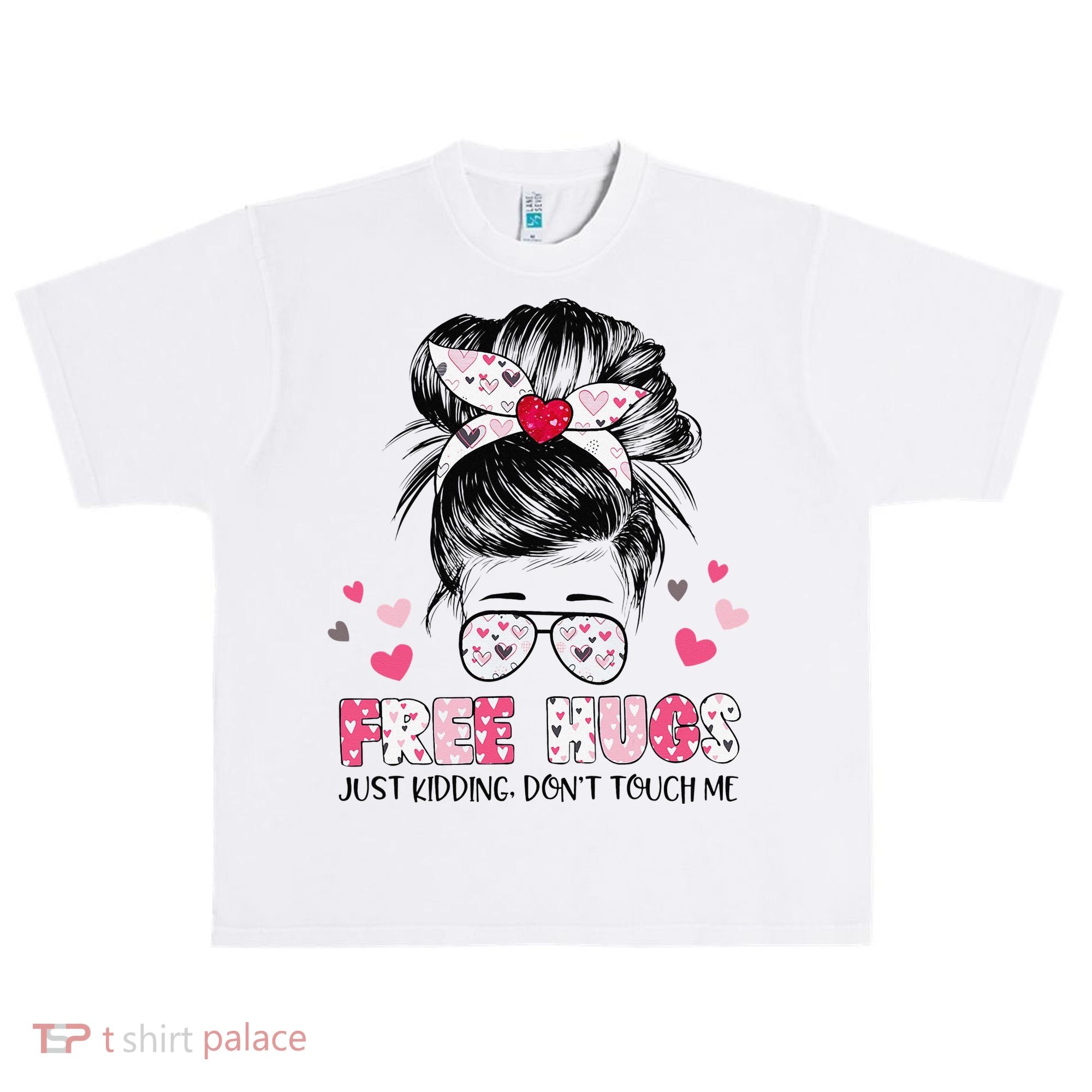 Free Hugs Just Kidding Don't Touch Me Urban Oversized Heavyweight T-Shirt