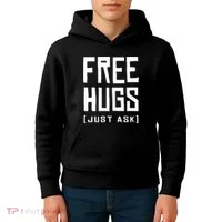Free Hugs Just Ask Fun Kids Hoodie thumb 4