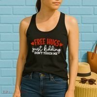 Free Hugs Just Kidding Don't Touch Me Women's Tank Top thumb 2