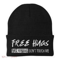Free Hugs Just Ding Don't Touch Me Beanie thumb 0