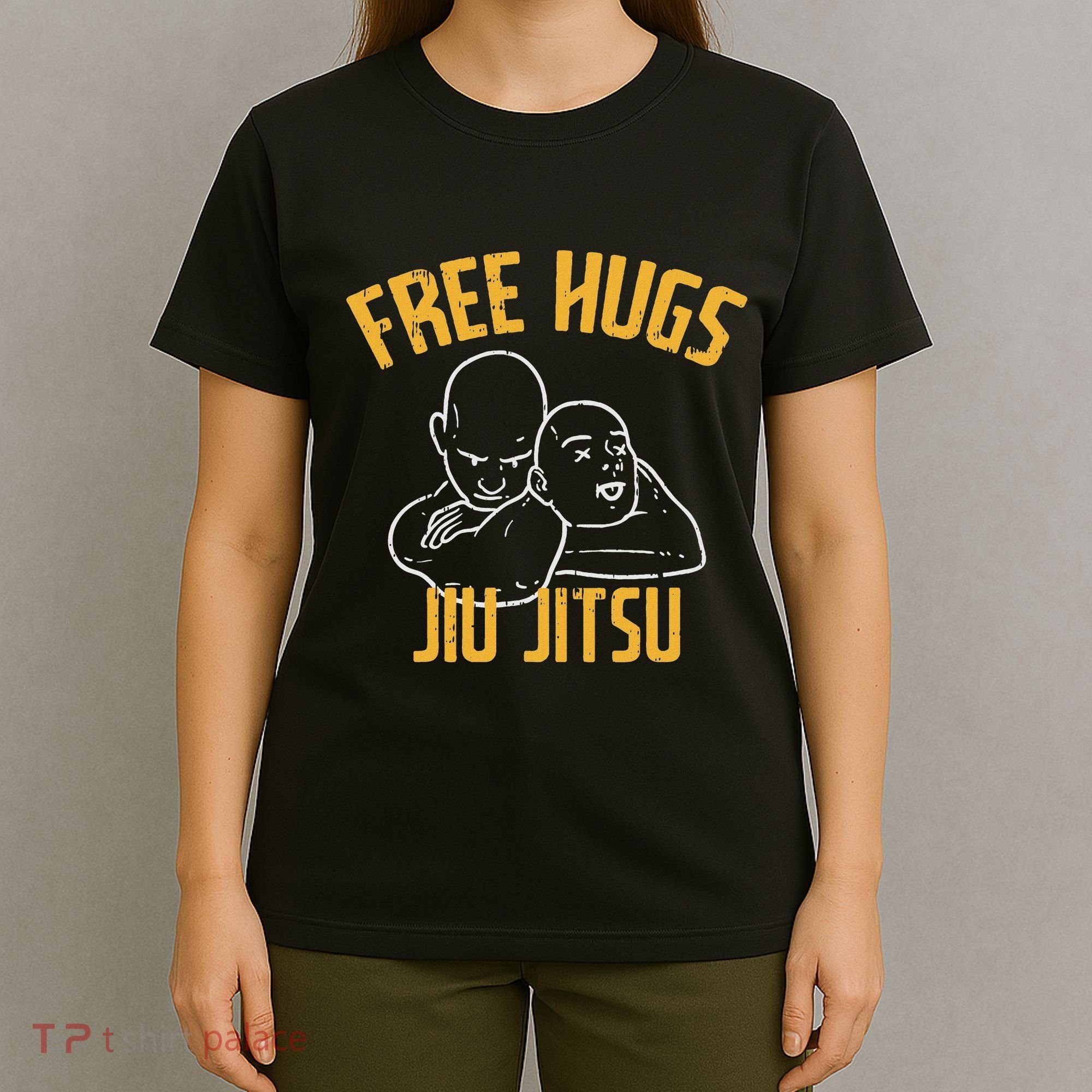 Free Hug Jiu Jitsu Choke Funny Bjj Sports Martial Arts T-Shirt