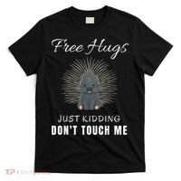 Free Hugs Just Ding Don't Touch Me, Porcupine, Introvert T-Shirt thumb 0