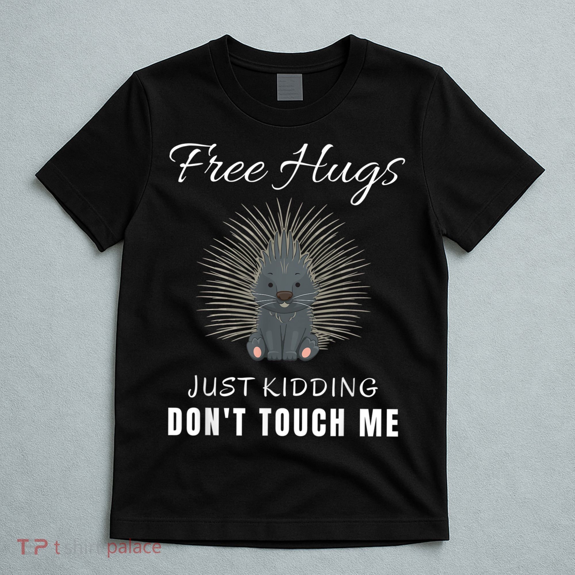 Free Hugs Just Ding Don't Touch Me, Porcupine, Introvert T-Shirt