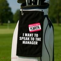 Funny Halloween Karen Costume Golf Towel thumb 2