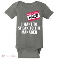 Funny Halloween Karen Costume Baby Bodysuit thumb 0