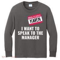 Funny Halloween Karen Costume Kids Long Sleeve Shirt thumb 0