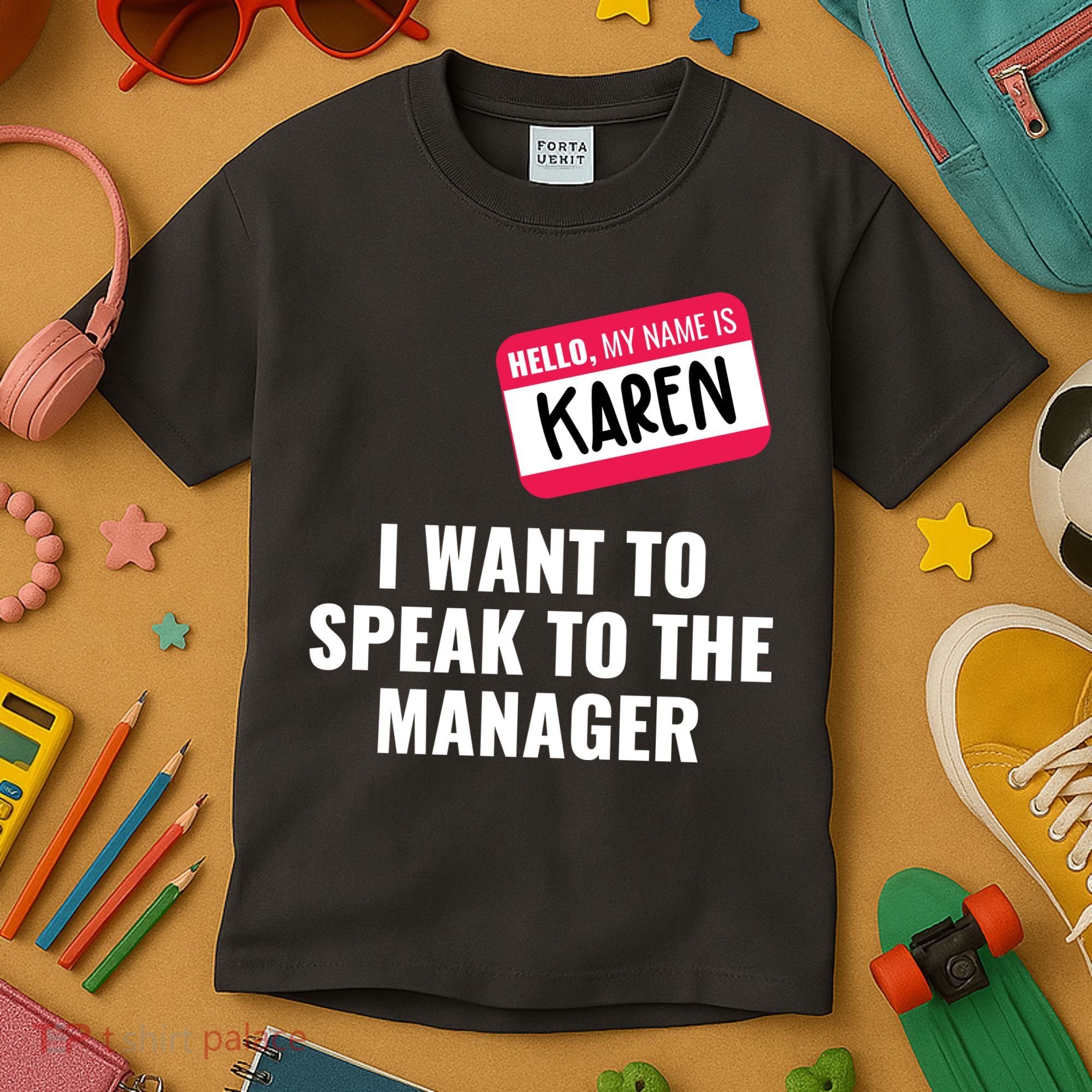 Funny Halloween Karen Costume Kids T-Shirt