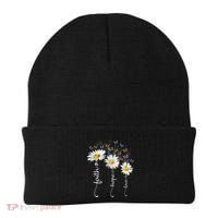 Faith & Hope & Love Butterfly Daisy Chirstian God Religious Beanie thumb 0