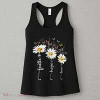 Faith & Hope & Love Butterfly Daisy Chirstian God Religious Women's Tank Top thumb 3