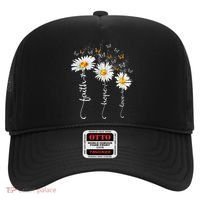 Faith & Hope & Love Butterfly Daisy Chirstian God Religious Hat thumb 0