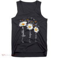 Faith & Hope & Love Butterfly Daisy Chirstian God Religious Tank Top thumb 0